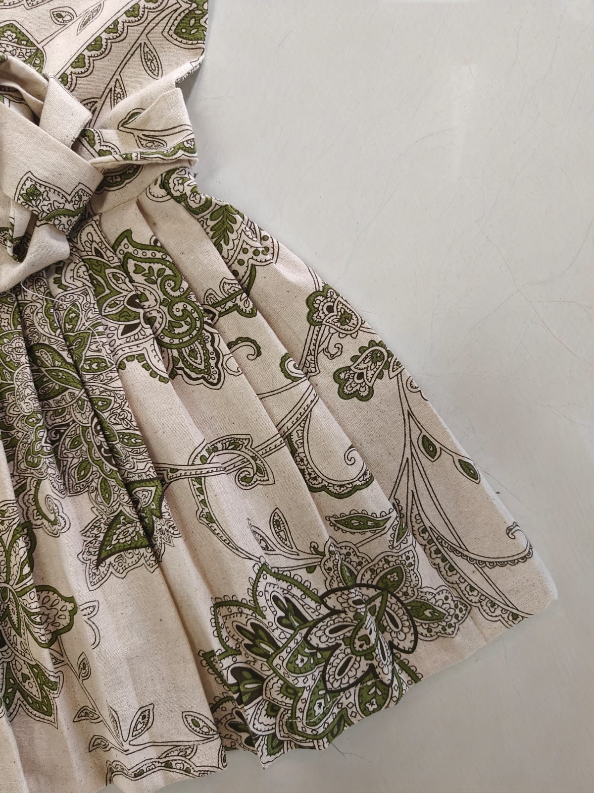 Cream Printed Cotton Peplum Top - Flared Ethnic Kurti | Mayura