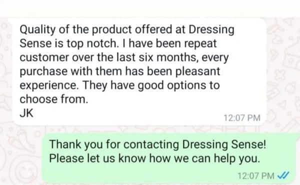WhatsApp testimonial from JK