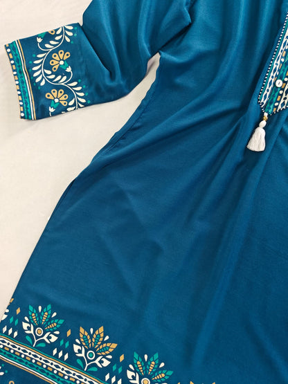 Aarohi Teal Kurti | Mayura